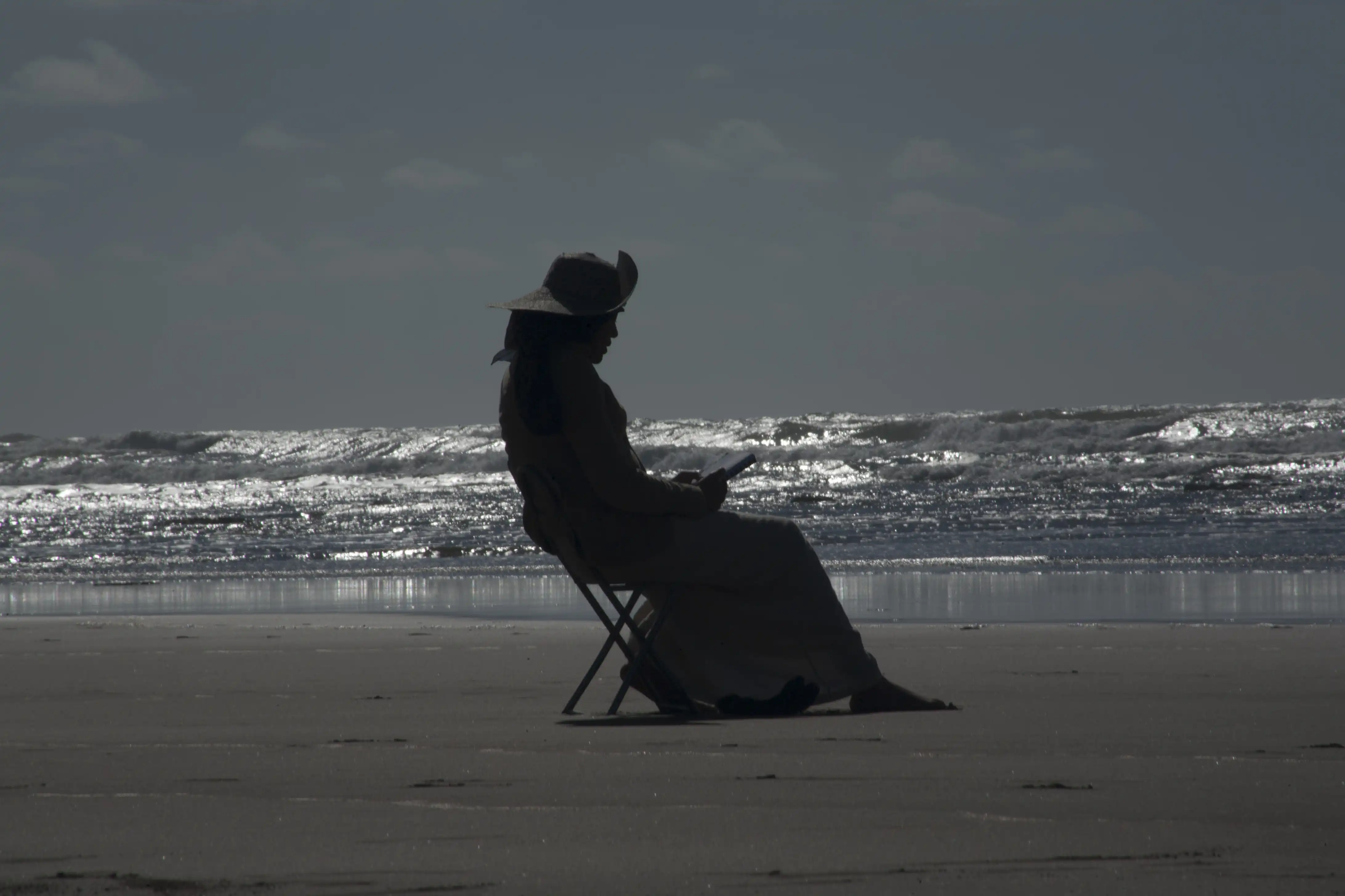 calm woman on the beach